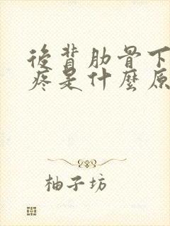 后背肋骨下两侧疼是什么原因