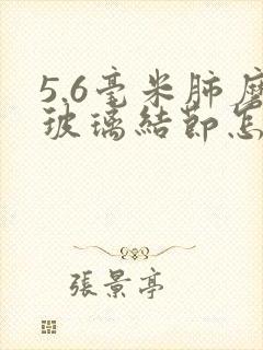 5.6毫米肺磨玻璃结节怎么办封面