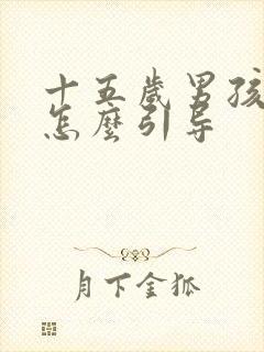 十五岁男孩叛逆怎么引导封面