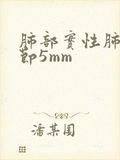 肺部实性肺上结节5mm