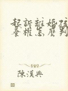 起诉离婚孩子抚养权怎么判给谁