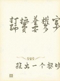 打抚养权官司律师费要多少