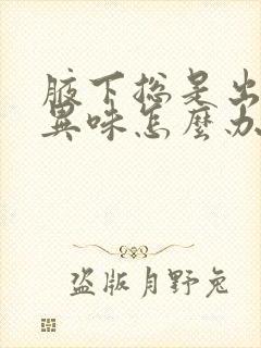 腋下总是出汗有异味怎么办封面