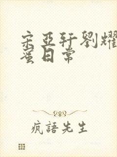 宋亚轩刘耀文甜蜜日常封面