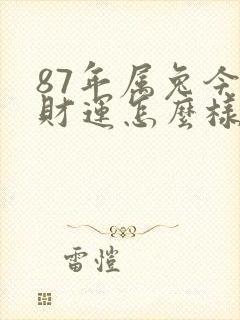 87年属兔今天财运怎么样