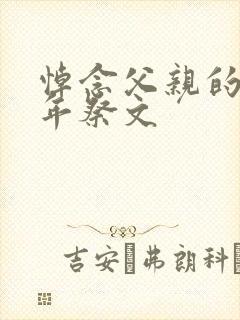 悼念父亲的三周年祭文封面