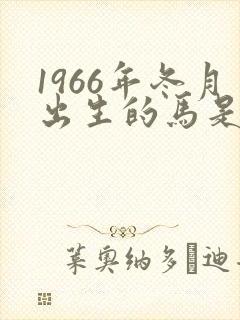 1966年冬月出生的马是什么命运
