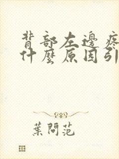 背部左边疼痛是什么原因引起的封面