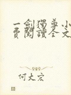 一剑独尊小说免费阅读全文