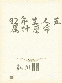 92年生人五行属什么命封面