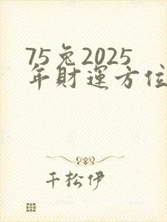 75兔2025年财运方位