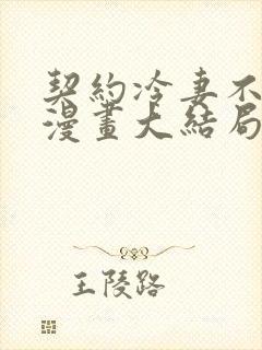 契约冷妻不好惹漫画大结局封面