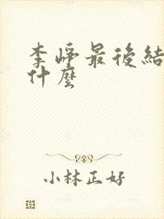 李峥最后结局是什么封面