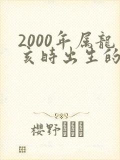 2000年属龙亥时出生的男孩命运