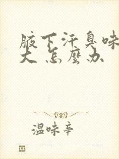 腋下汗臭味有点大 怎么办