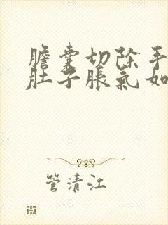 胆囊切除手术后肚子胀气如何快速消除