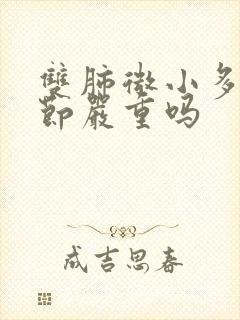 双肺微小多发结节严重吗