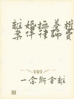 离婚抚养权诉讼案件律师费