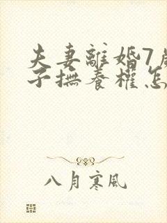 夫妻离婚7岁孩子抚养权怎么判定封面