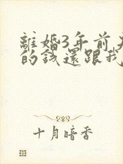 离婚3年前夫欠的钱还跟我有关系吗封面