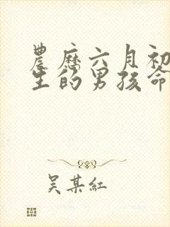 农历六月初三出生的男孩命运封面