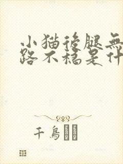 小猫后腿无力走路不稳是什么原因