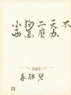 小狗二天不吃东西怎么办