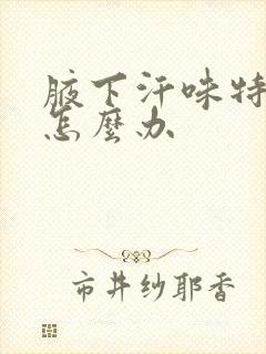 腋下汗味特别重怎么办