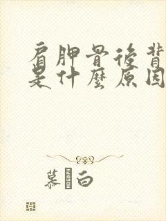 肩胛骨后背刺痛是什么原因引起的封面