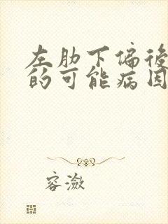 左肋下偏后疼痛的可能病因封面