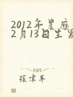 2012年农历2月13日生男宝命运