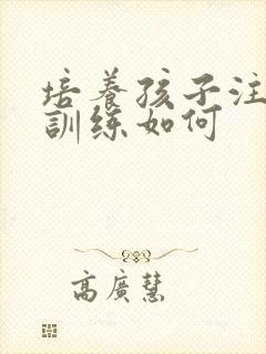 培养孩子注意力训练如何封面