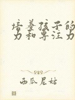 培养孩子的注意力和专注力