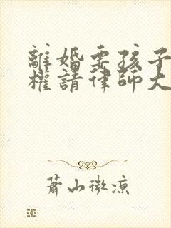 离婚要孩子抚养权请律师大概需要多少钱封面