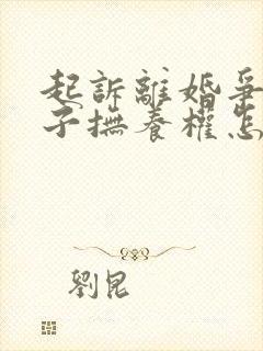 起诉离婚争夺孩子抚养权怎么办封面