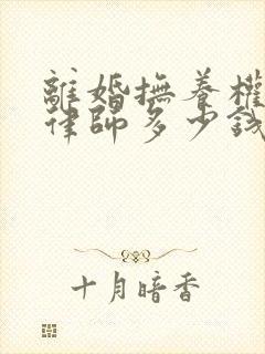 离婚抚养权纠纷律师多少钱