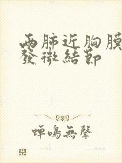 两肺近胸膜处多发微结节