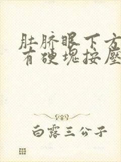 肚脐眼下方一寸有硬块按压疼