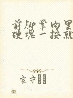 前脚掌肉里面有硬块一按就疼