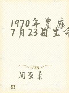 1970年农历7月23日生命运