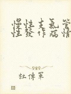 慢性支气管炎急性发作病情分析