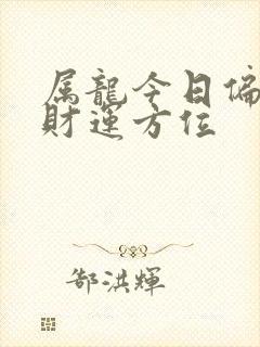 属龙今日偏财运财运方位