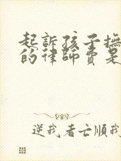 起诉孩子抚养权的律师费是多少封面