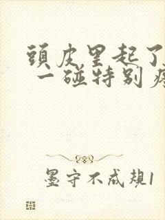 头皮里起了疙瘩 一碰特别疼