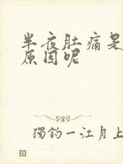 半夜肚痛是什么原因呢