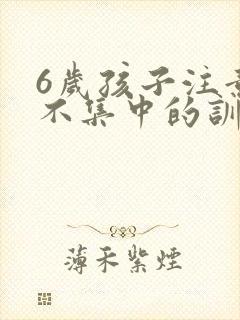 6岁孩子注意力不集中的训练方法