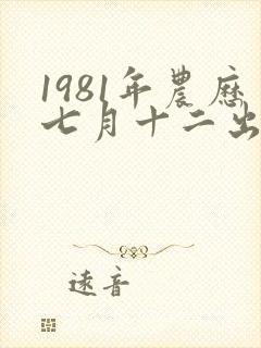 1981年农历七月十二出生命运