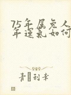 75年属兔人今年运气如何