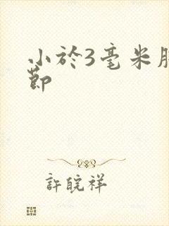 小于3毫米肺结节封面