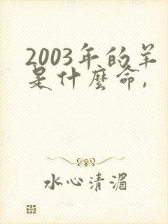2003年的羊是什么命,封面